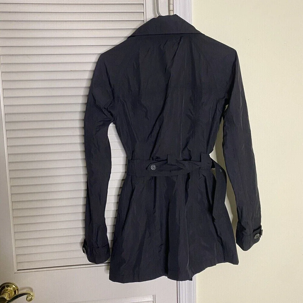 THE NORTH FACE CITY RAIN TRENCH Coat JACKET Belted WOMENs XS Black Nylon No Hood